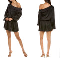 Ramy Brook Timothy Black Satin Off
Shoulder Blouson Mini Dress Sz Medium $445