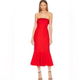 Cinq a Sept Mazzy Strapless Trumpet Midi Dress Red sz 4 $495