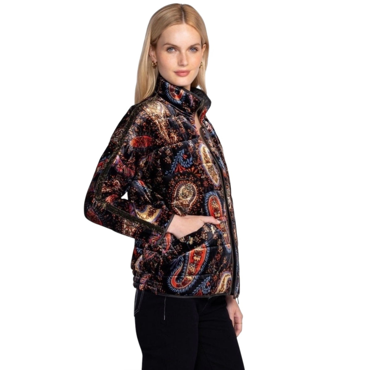 Johnny Was Dolman Quilted Jacket Sezana in color Size Large