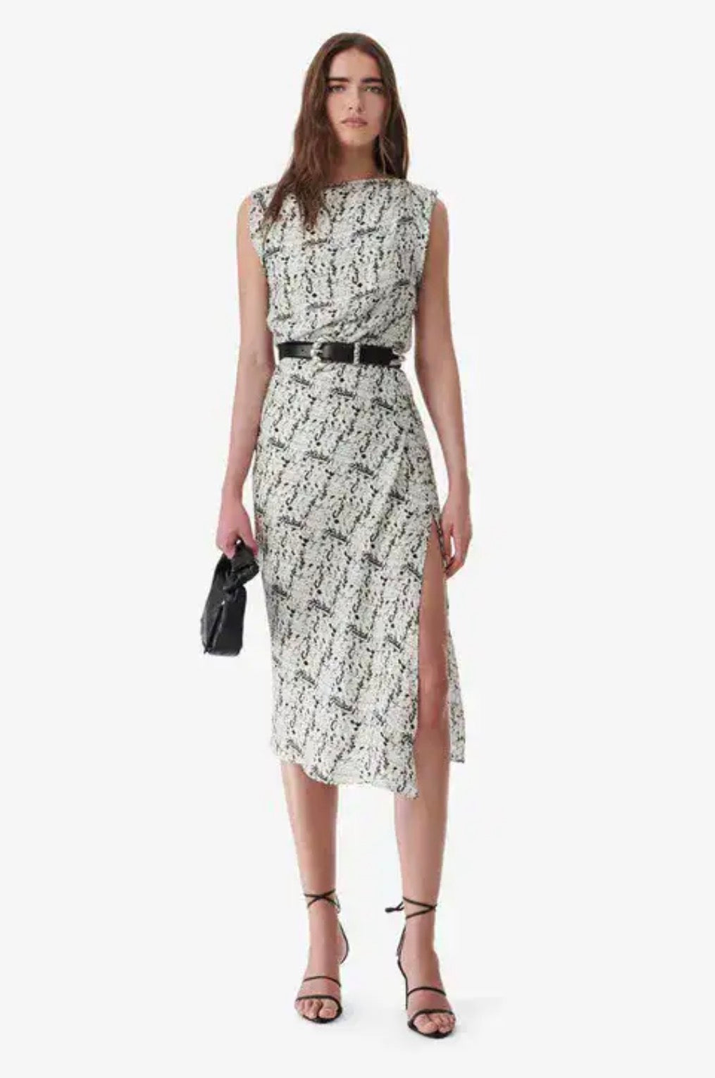 IRO PARIS
Rachelie Printed Silk Long Dress Sz 42 US XL $595