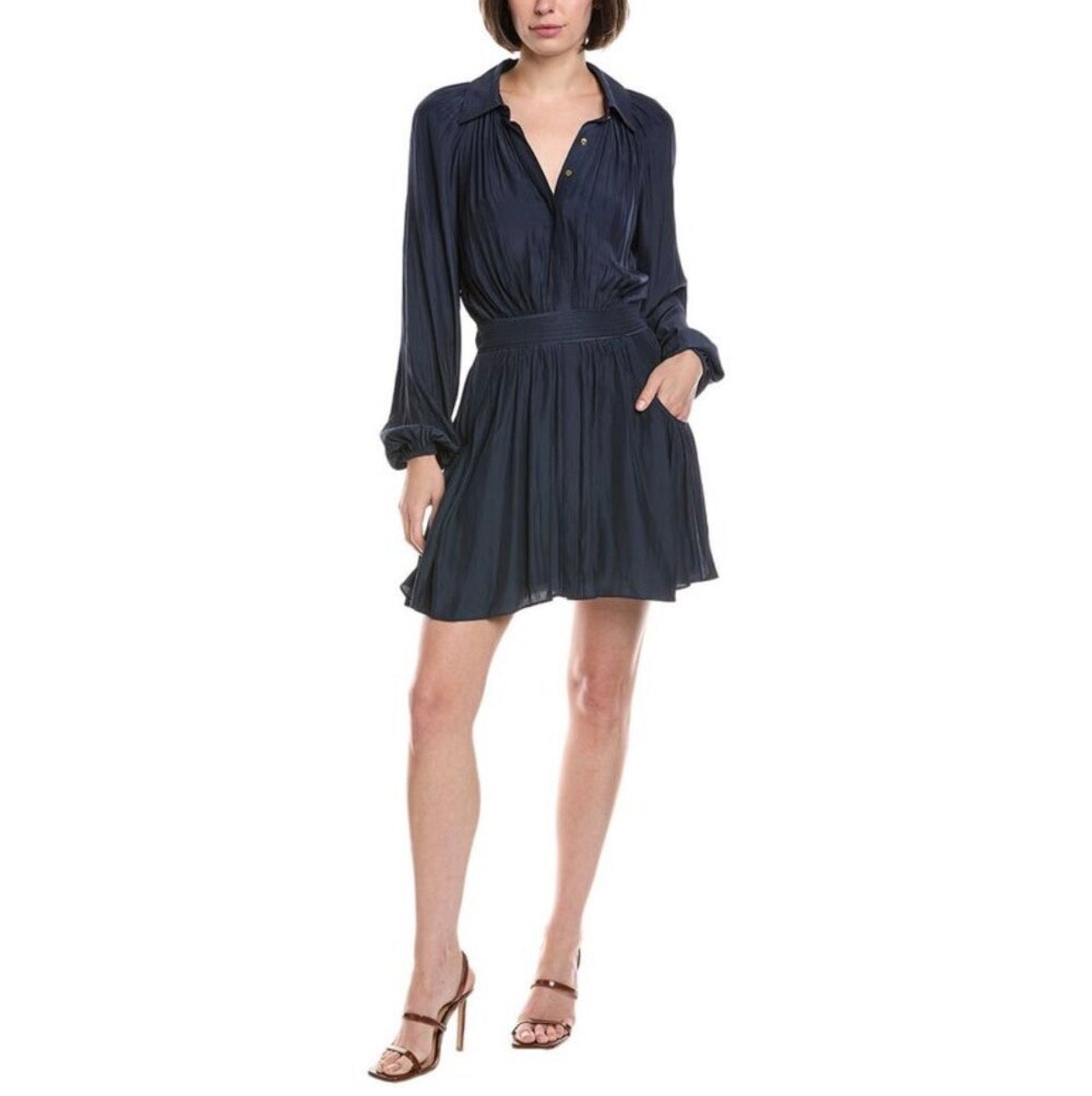 Ramy Brook Nash Mini Dress in Navy Sz Medium $425