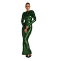 House of CB Belle Pine Green Sequin Open Back Maxi Dress Sz XS