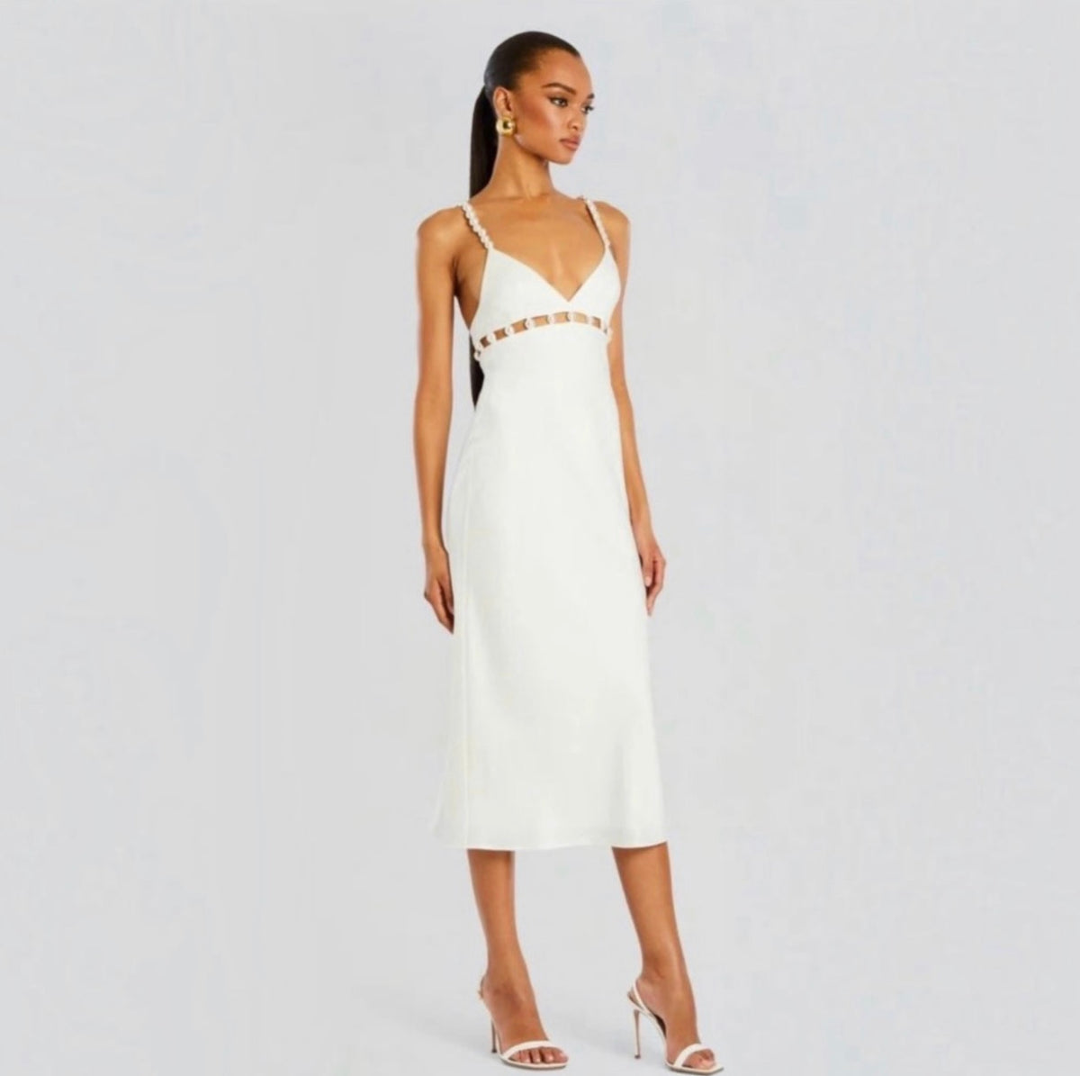 Retrofete ELODIE PEARL DRESS in White Sz Large