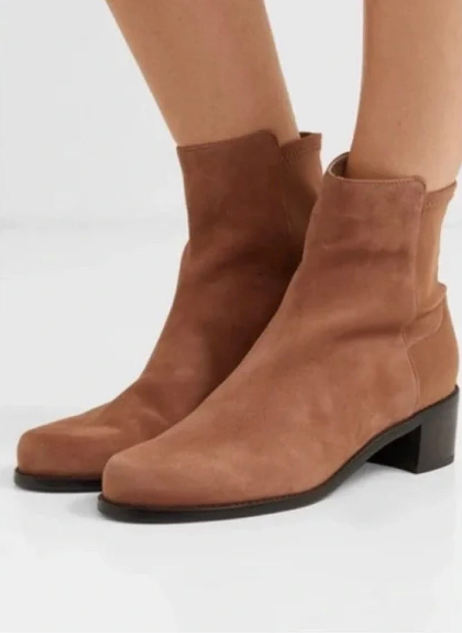 New Stuart Weitzman Easyon Reserve
Suede Neoprene Ankle Boots
Cappuccino Sz 10
