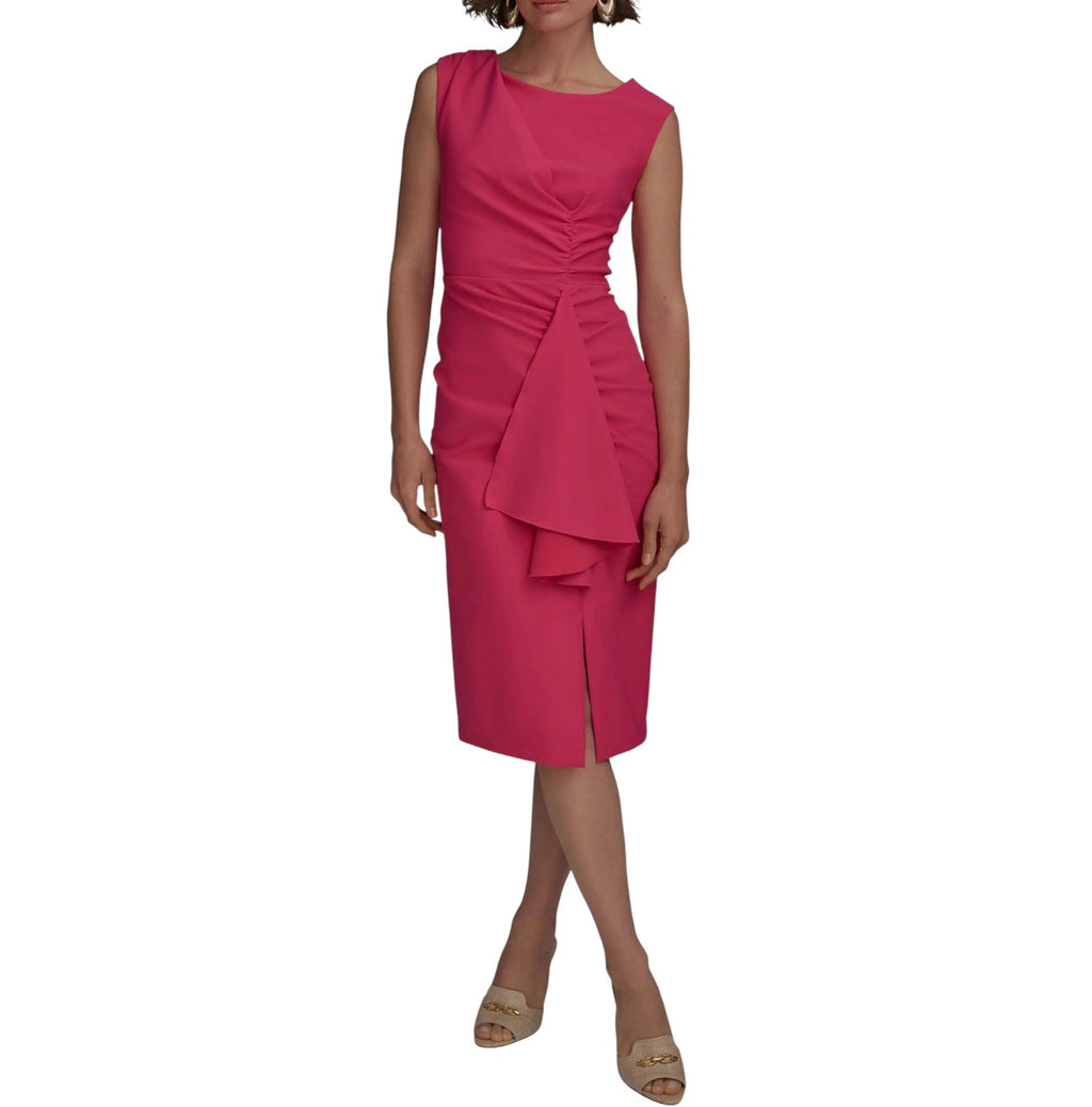 Donna Karan New York Ruched Draped Sleeveless Sheath Dress Size 8
