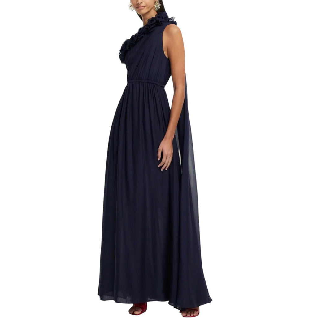 LEO LIN Jenni One Shoulder Maxi Dress Indigo US 2/AU 6