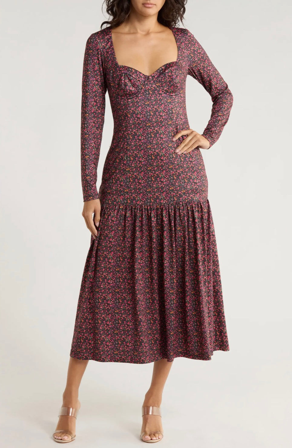 Hutch Chase Long Sleeve Midi Tiered Dress – Size Large