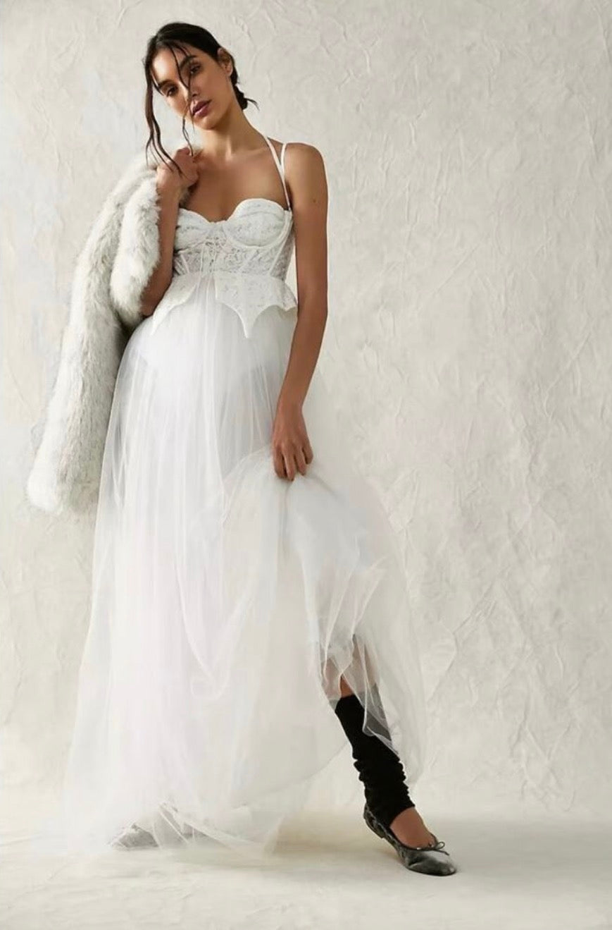 For Love & Lemons Lily Tulle Corset Bridal Dress  $469