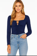 SUSANA MONACO Cut Out Top in Blue Sz Small $158