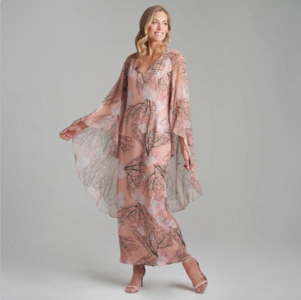 Ala von Auersperg Angelina Silk Maxi Dress in Runaway Beach Sz 6