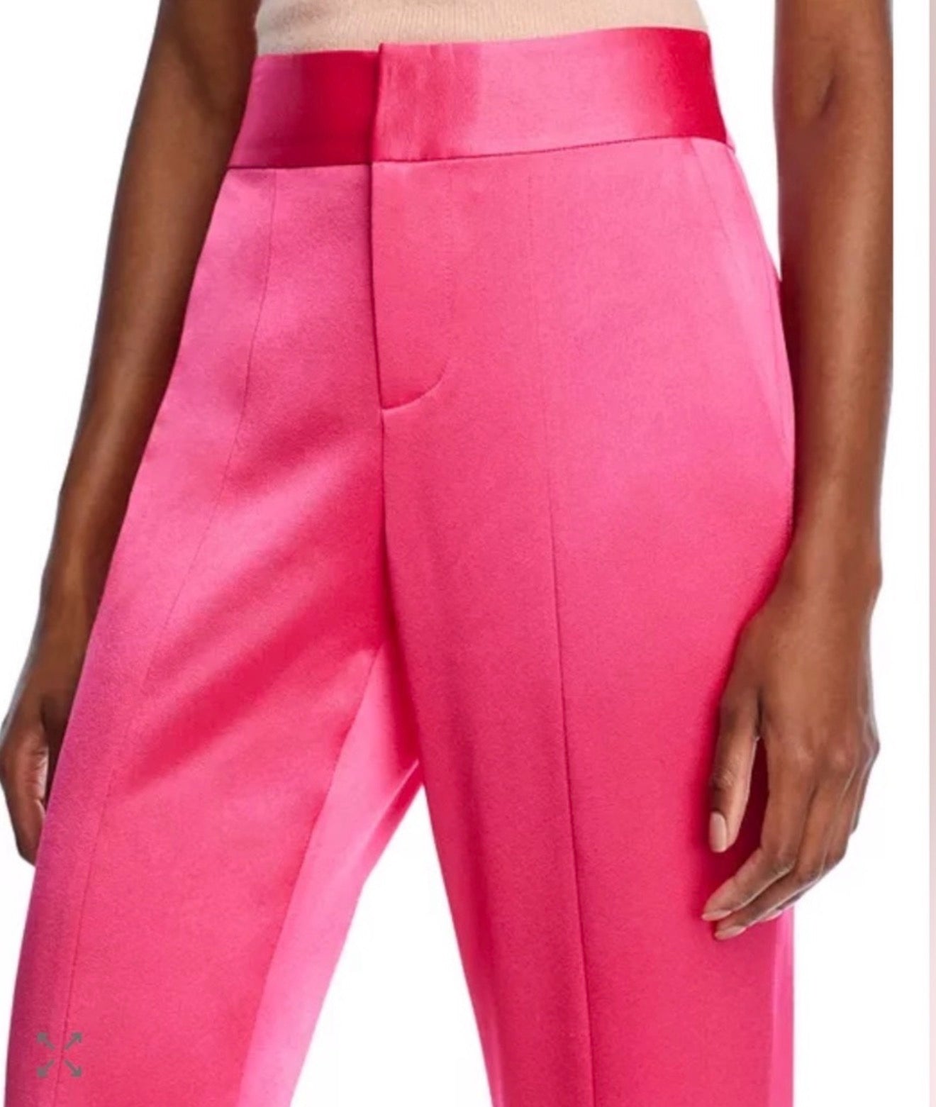 ALICE + OLIVIA Jody Satin High
Waist Slit Front Pants Pink Sz 8 $395