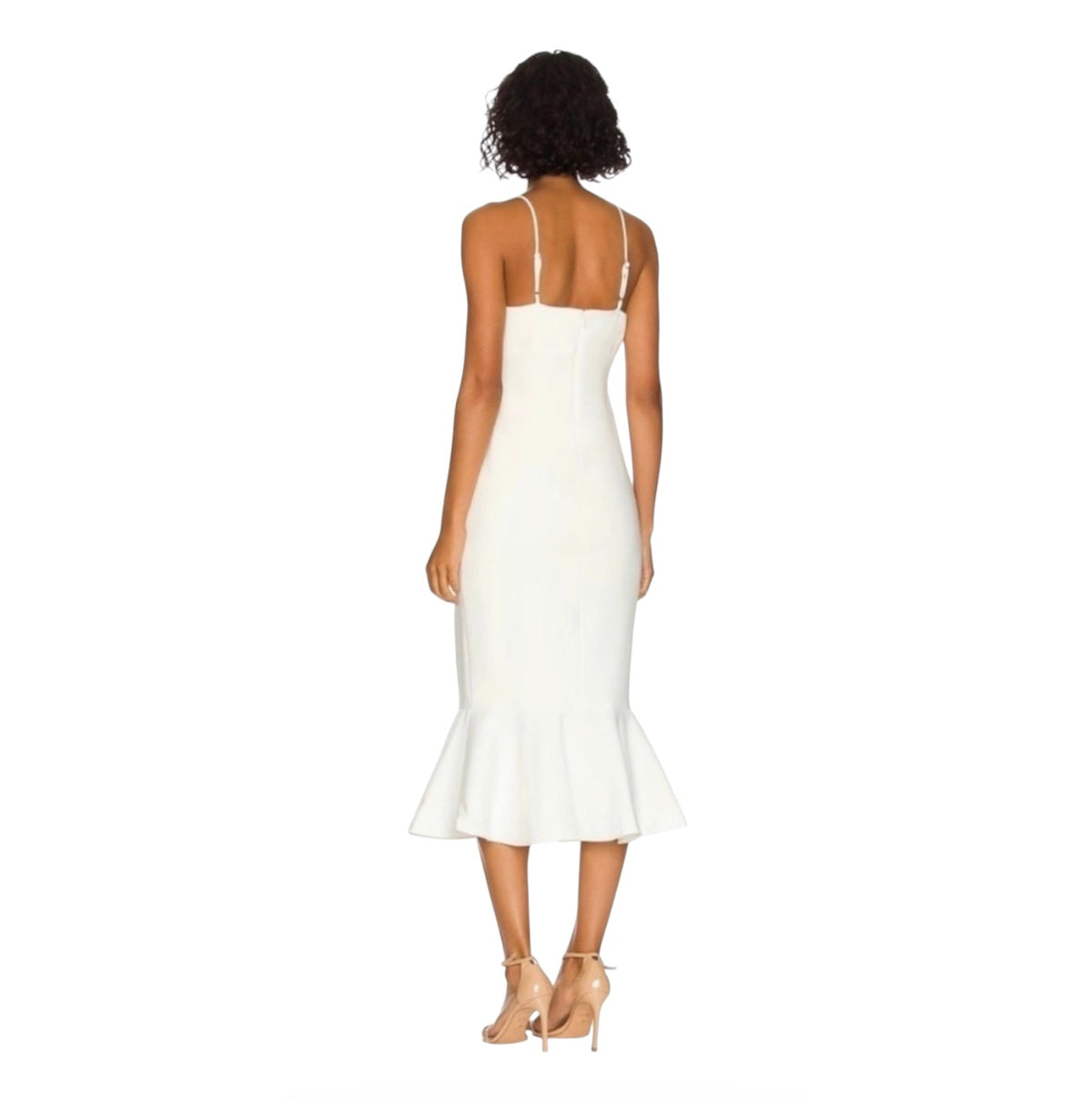 Likely Hirsch Midi Flute Dress in White Size 2