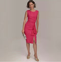 Donna Karan New York Ruched Draped Sleeveless Sheath Dress Size 8