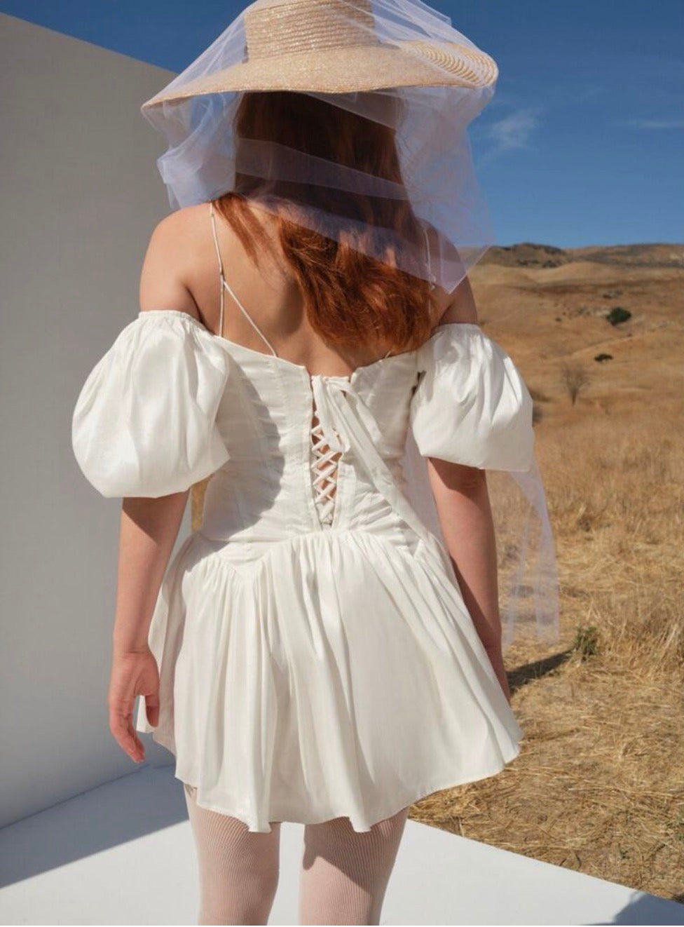 For Love & Lemons Mia Puff Sleeve
Mini Dress Bridal Sz XXS $605