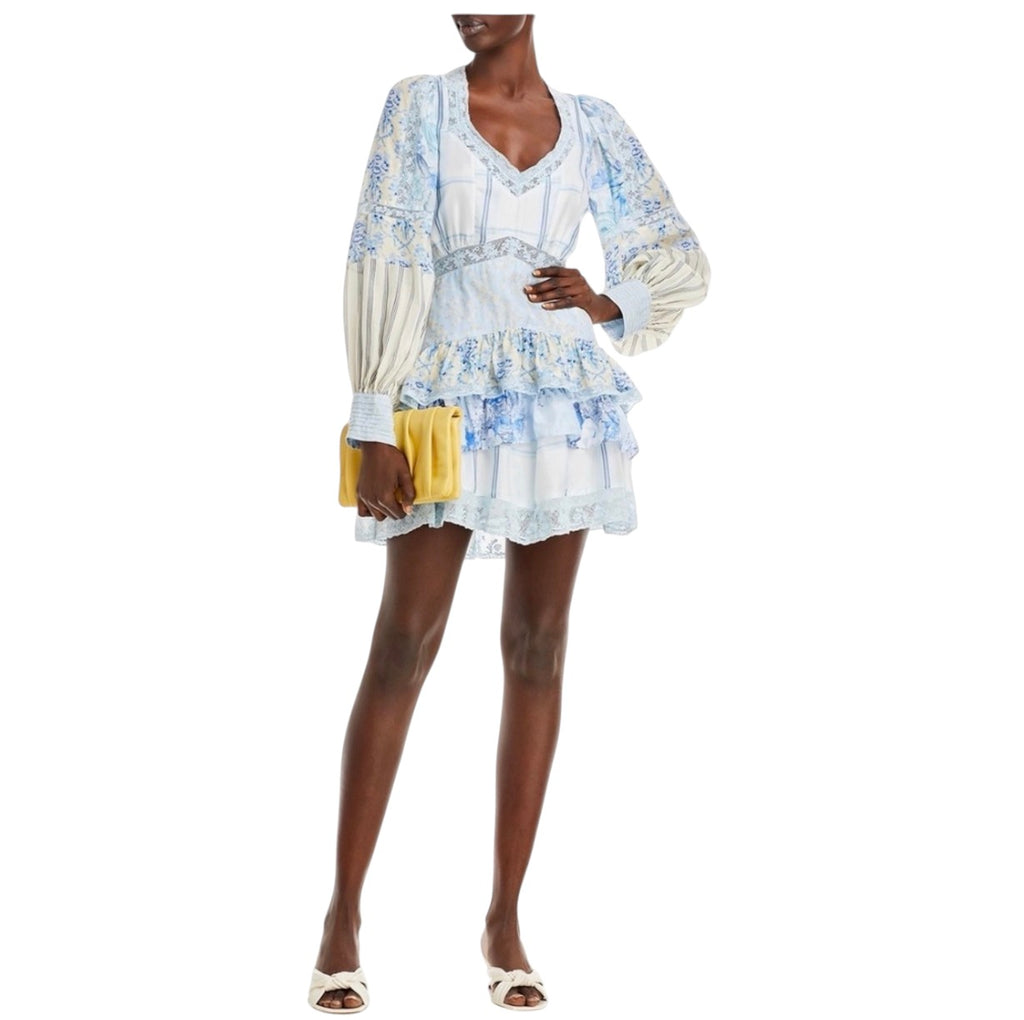LoveShackFancy Sienne Ocean Spray Mist Silk Mini Dress Size 4
