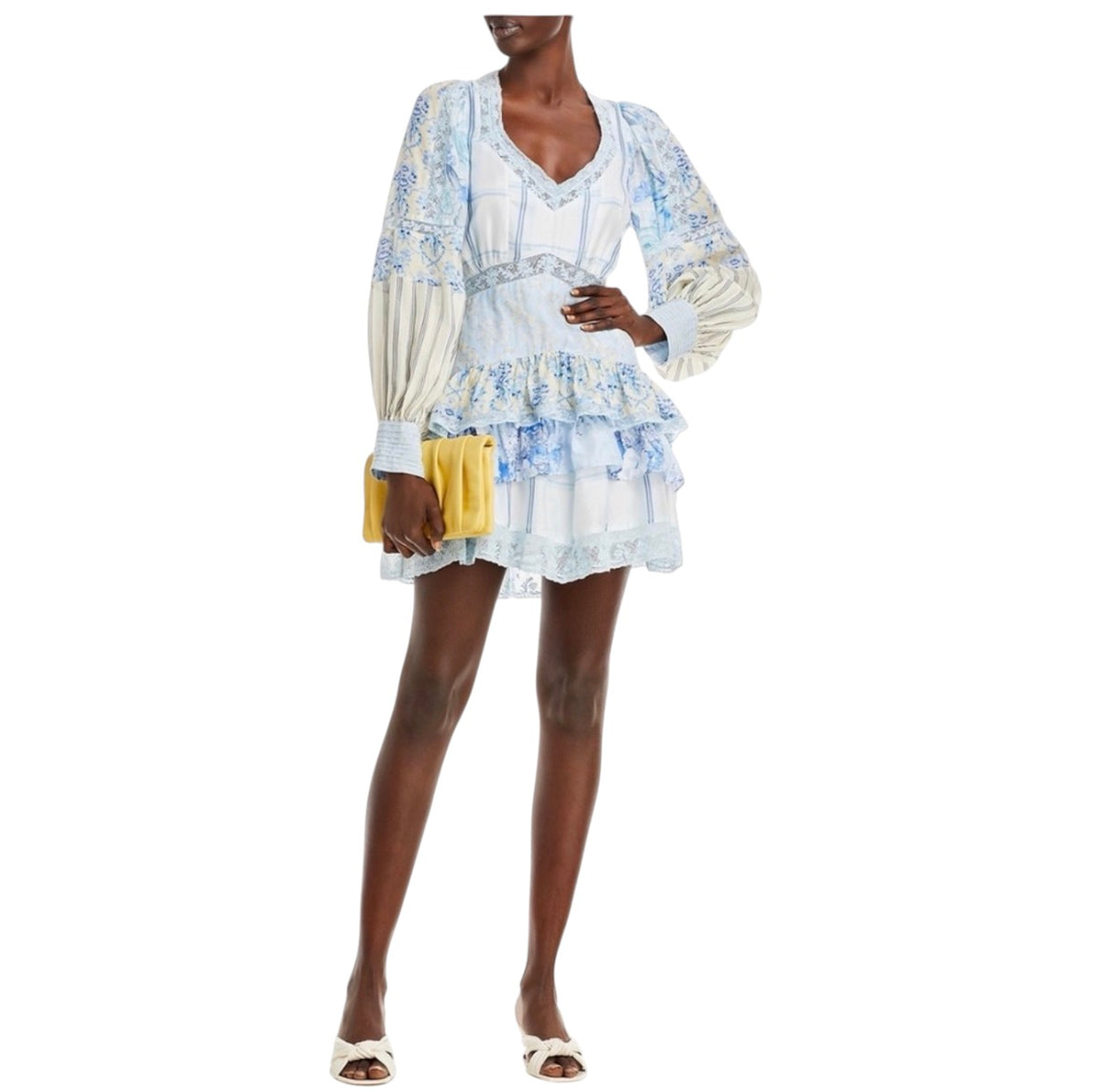 LoveShackFancy Sienne Ocean Spray Mist Silk Mini Dress Size 4
