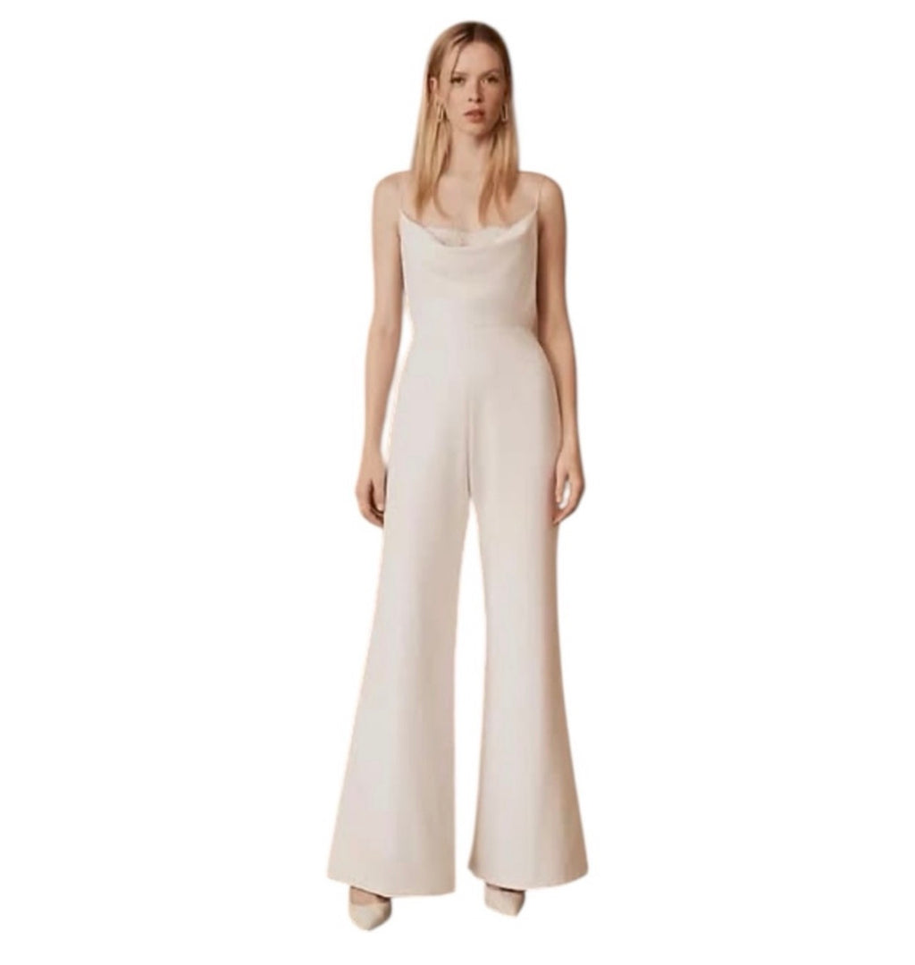 BHLDN x Sachin & Babi Carrie Bridal Jumpsuit – Size 6 Cream Satin Wedding Jumpsuit $795