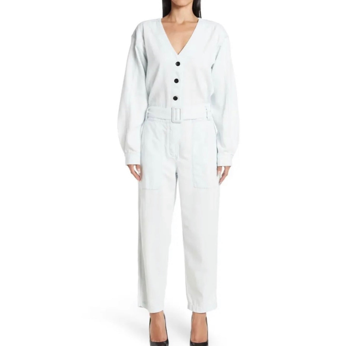 Proenza Schouler Womens Cotton
Chambray Jumpsuit in Bleach Size Sz 2 $495