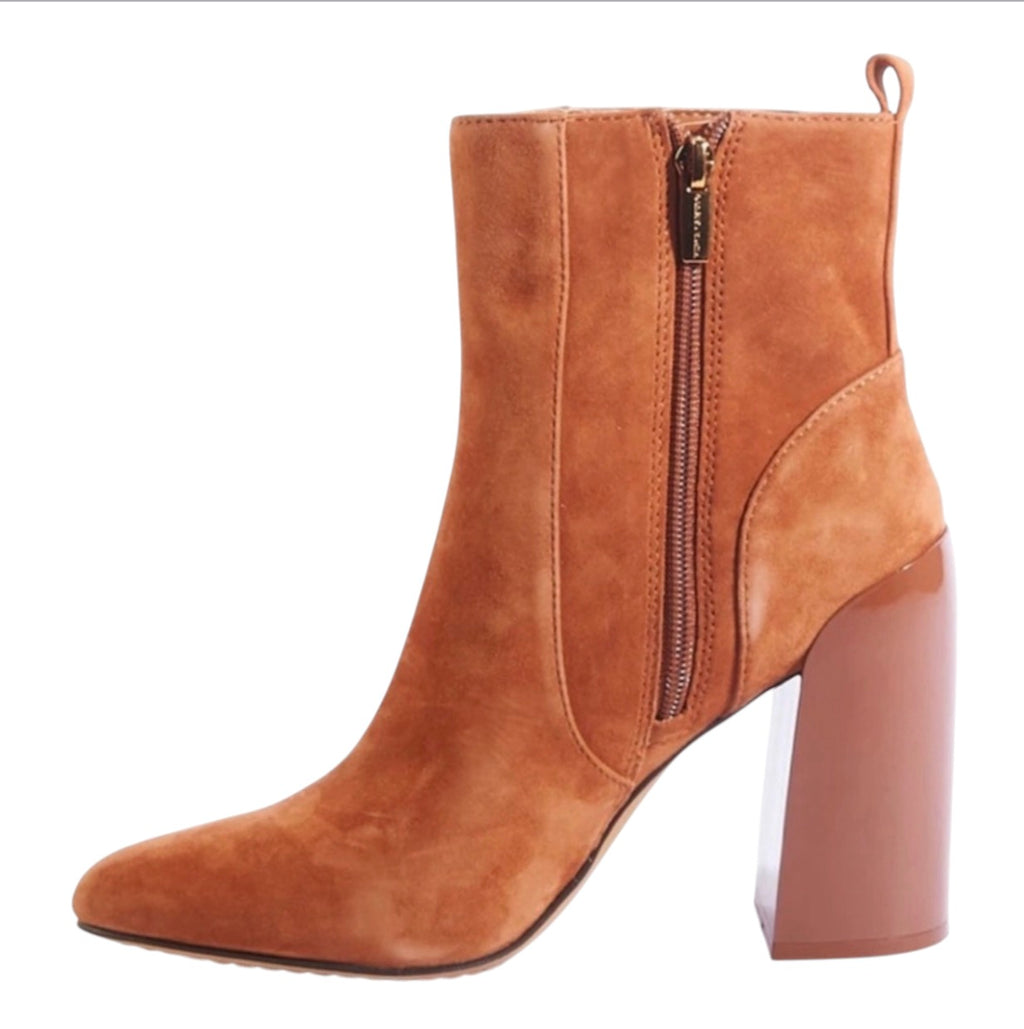 Vince Camuto Enverna Suede Leather Block Heel Bootie Sz 7