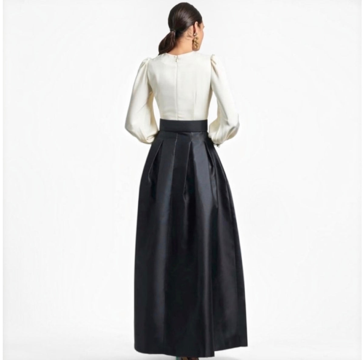 Sachin & Babi Zoe Mikado Ball Gown Ivory Black