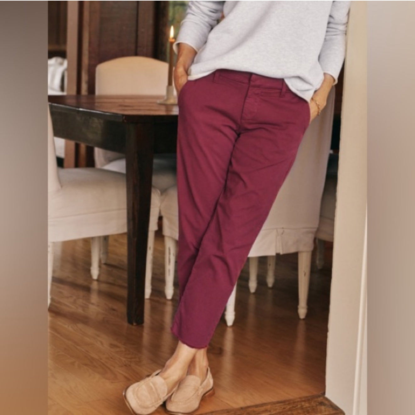 Frank & Eileen Wicklow The Italian Chino in Oxblood $288