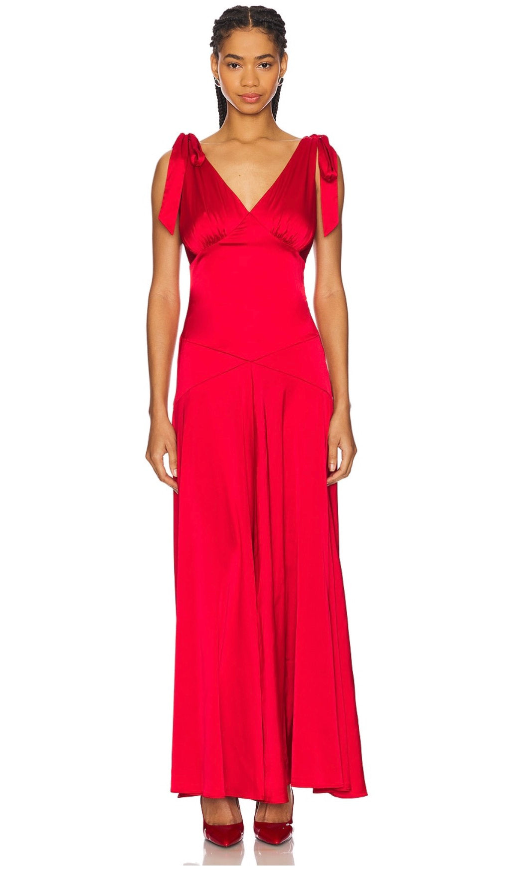 Line & Dot Harles Maxi Dress in Red Sz Small $161