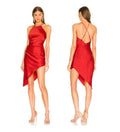 Nookie Halter Gypsy Mini Dress in Red Satin Sz Medium $229