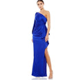 Mac Duggal 55398 One Shoulder Bishop Sleeve Gown in Sapphire Size 2