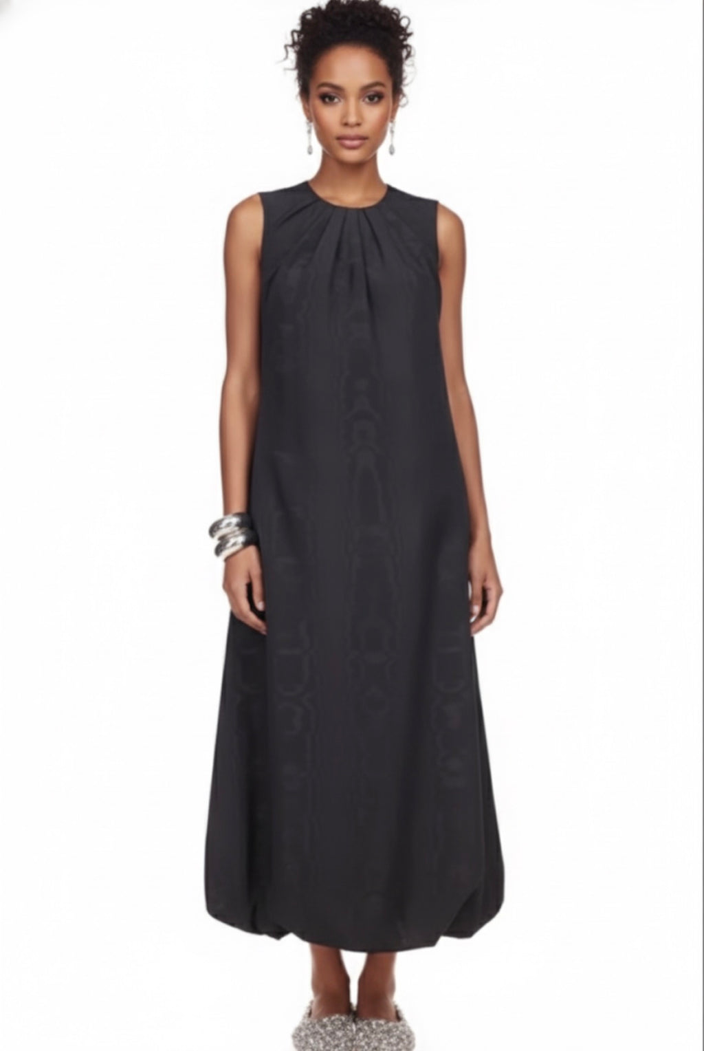 Marina Moscone Black Bubble Sheath Midi Dress (Style P025.6210) Sz 2 $1250