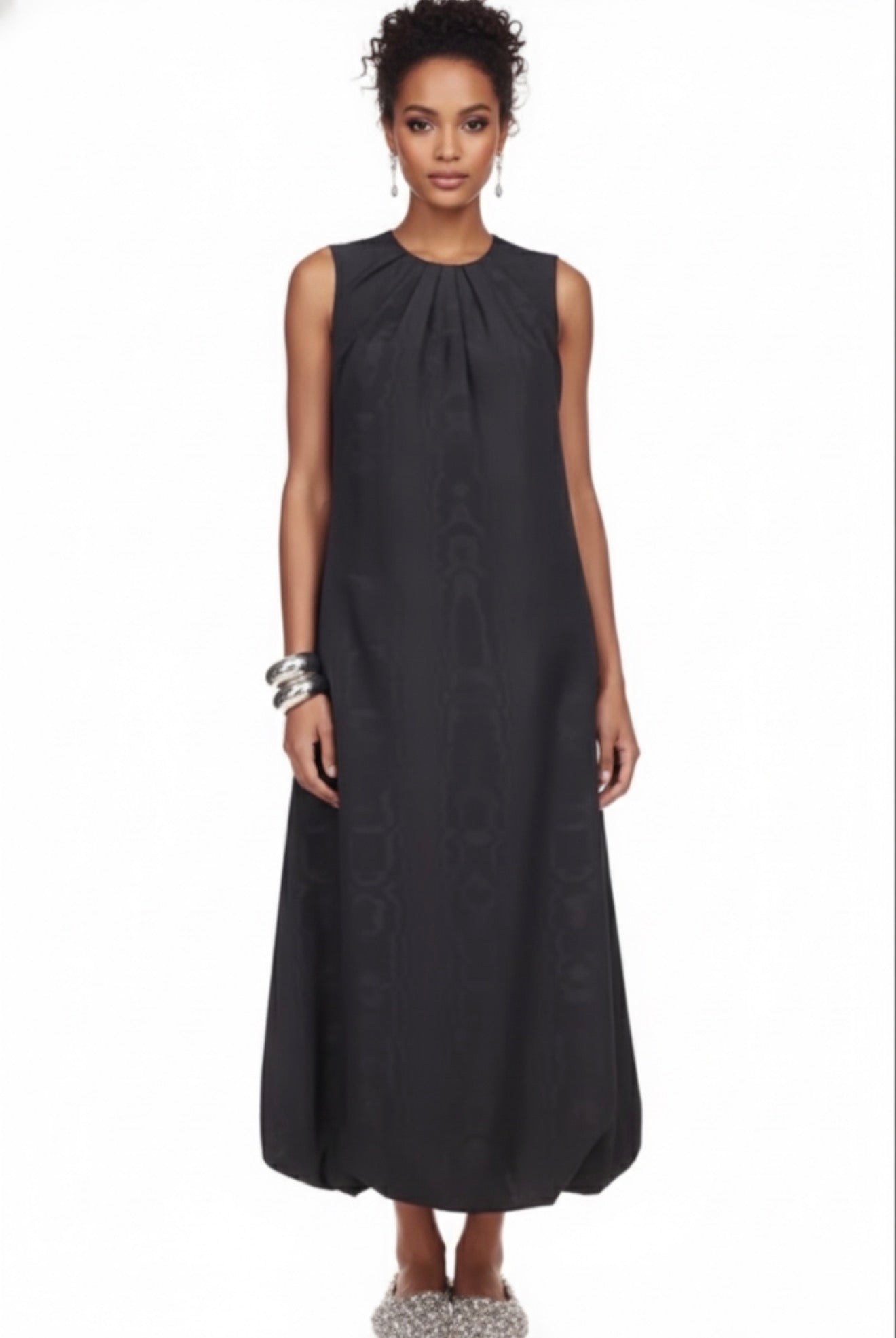 Marina Moscone Black Bubble Sheath Midi Dress (Style P025.6210) Sz 2 $1250