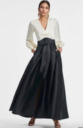 Sachin & Babi Zoe Gown Ivory Black Mikado Ball Skirt Sz 14 $895
