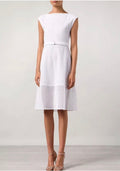 Theory Afala Midi Dress in White Eyelet Cube Sz 0 $345