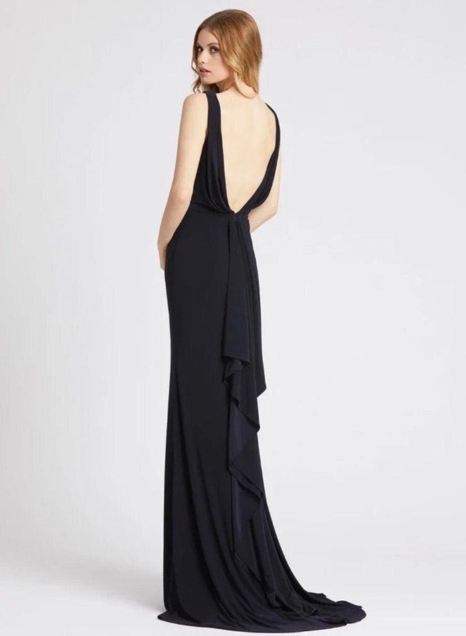 Ieena Mac Duggal Midnight Blue
Sleeveless V Neck Jersey Gown 12336
Size 2 $298
