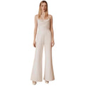 BHLDN × Sachin & Babi Carrie Bridal Jumpsuit - Size 0 Cream Satin Wedding Jumpsuit $795