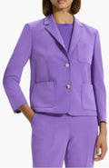 Theory Shrunken Single Breasted Blazer Bright Peony Admiral Crepe Sz 0 $445