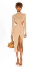 H:OURS Cia Midi Dress in Camel Sz XS $238