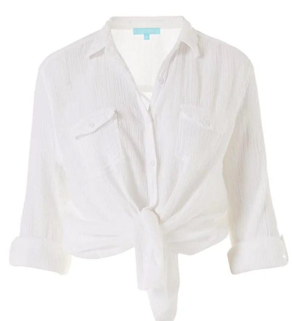 Melissa Odabash TASH WHITE SHIRT Sz Large $170