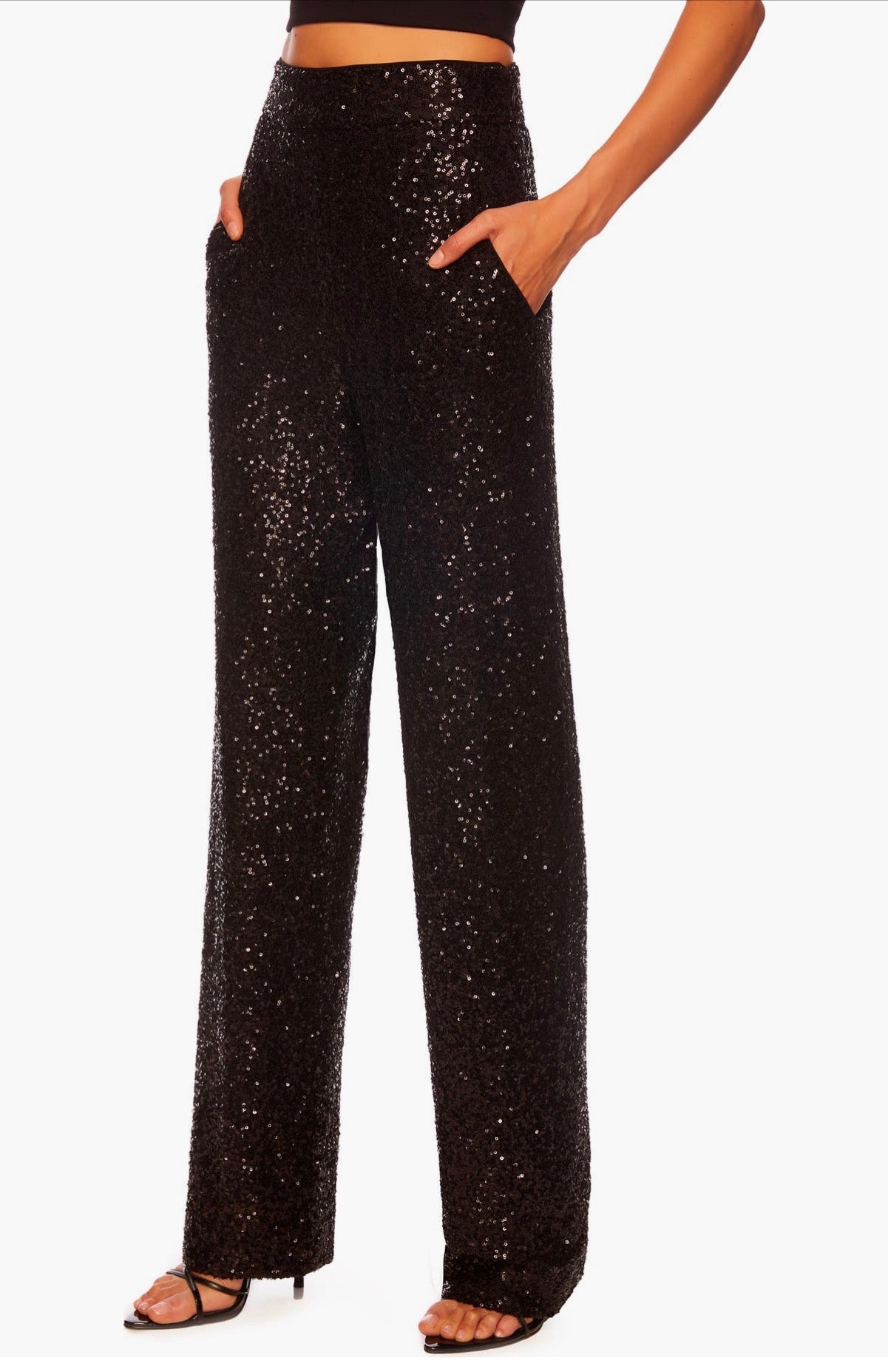 Susana Monaco Sequin Pants in
Black Sz XL $188