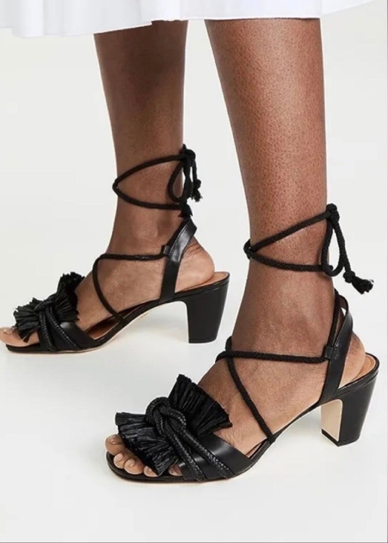 Tory Burch Rope Ankle Tie Sandal in Perfect Black leather 65mm Sz
6 $328