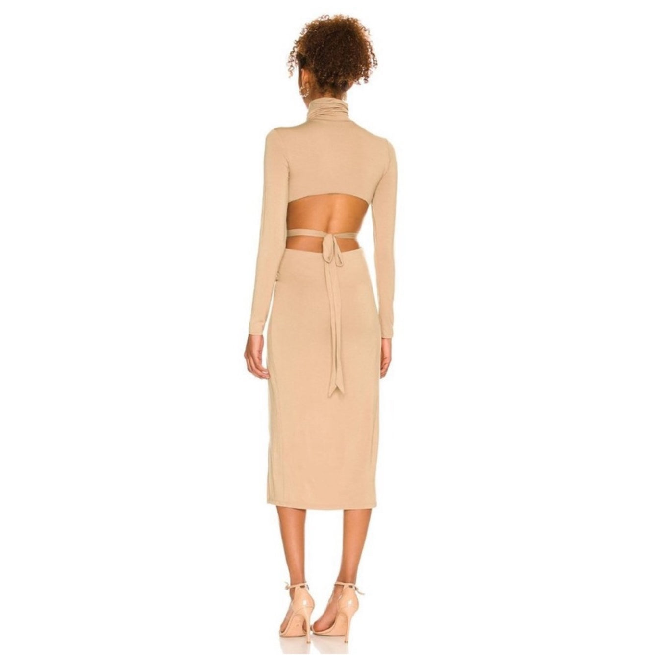 H:OURS Cia Midi Dress in Camel Sz XS $238