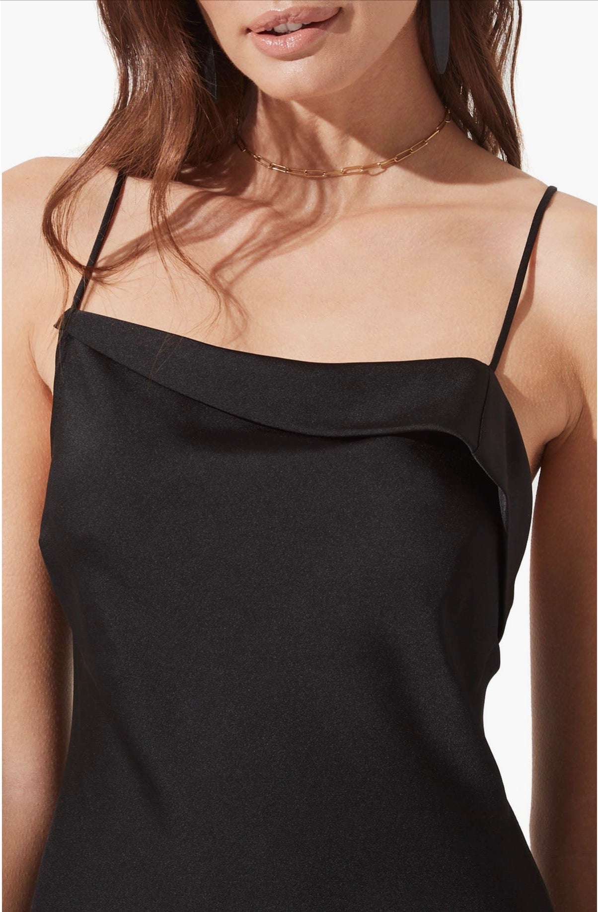 ASTR The Label Cowl Slip Midi Dress Black NWT XL Open Back Satin Dress