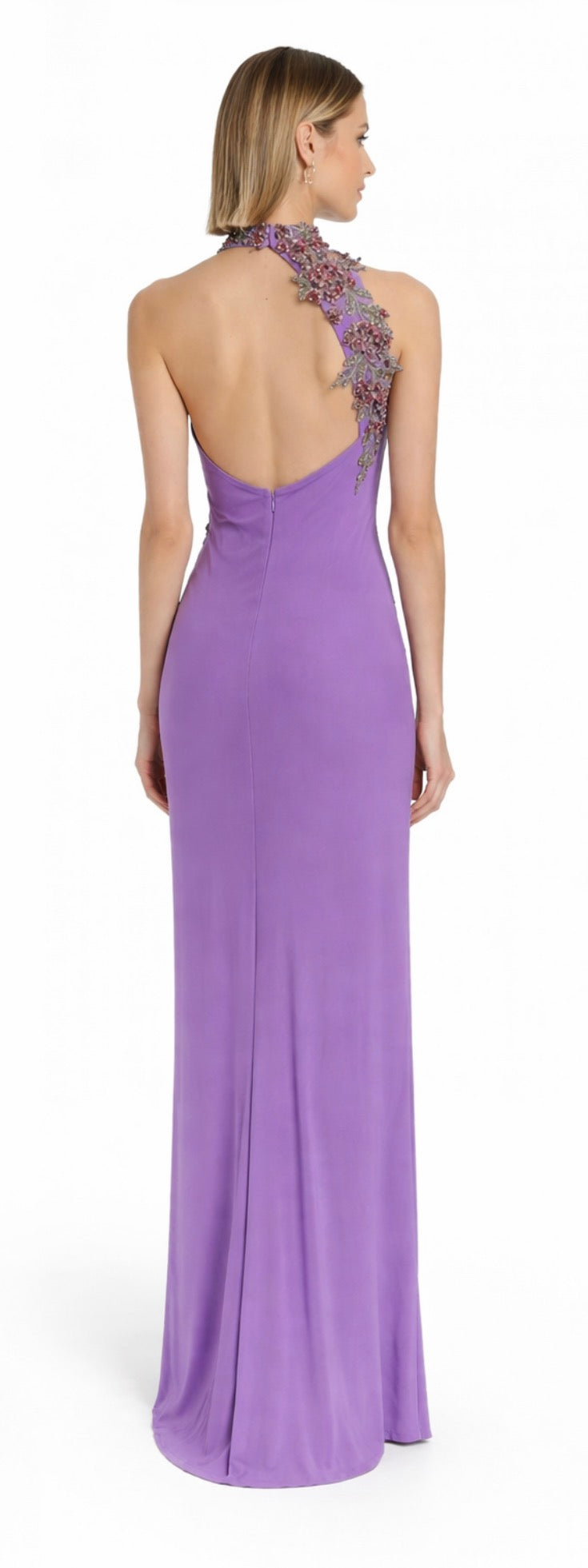 Ieena for Mac Duggal 2227 Lavender One-Shoulder Beaded Gown Sz 2 $498