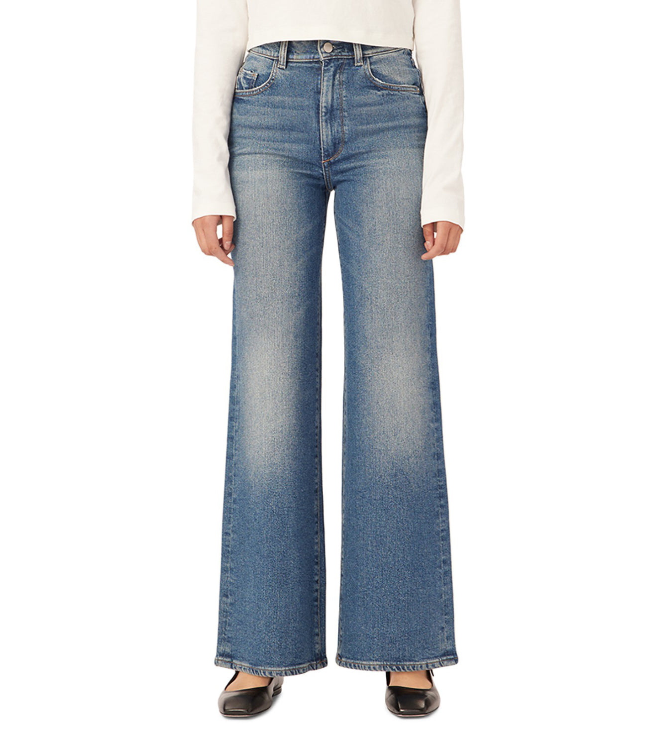 NWT DL1961 Hepburn Wise Leg High
Rise Vintage Jeans East Lake  $219