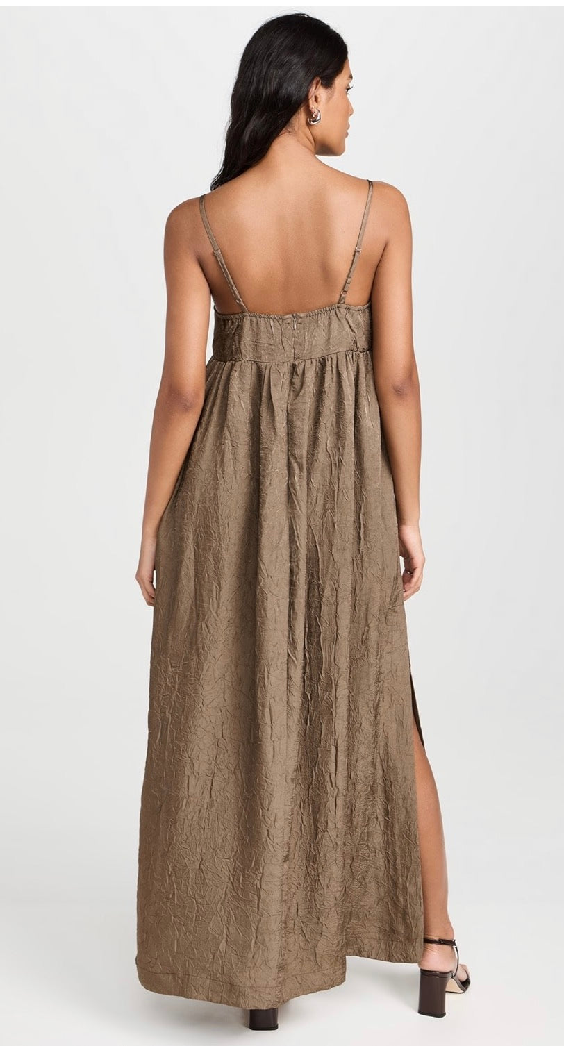 Line & Dot Una Maxi Dress in Olive Sz Small $129