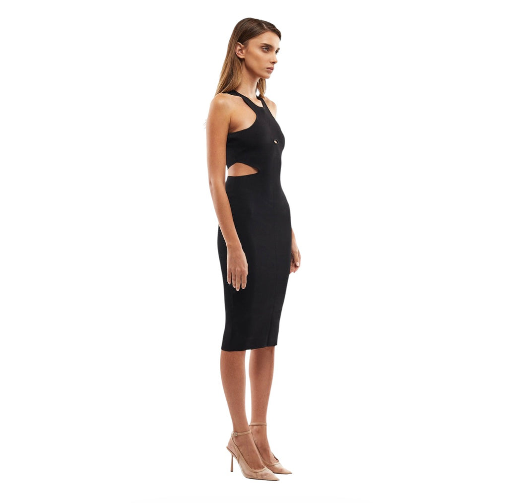 MOTHER OF ALL Devon Knit Cutout Midi Dress Black