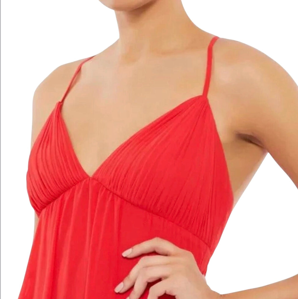 Ieena for MAC DUGGAL Ieena Red Chiffon Babydoll Dress Style 70194 Sz 10