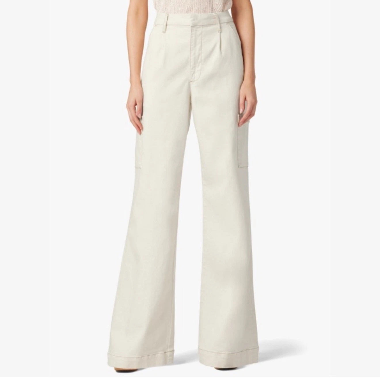 Joe's Jeans Ecru Wide Leg Cargo Pant Sz 33 women's $228