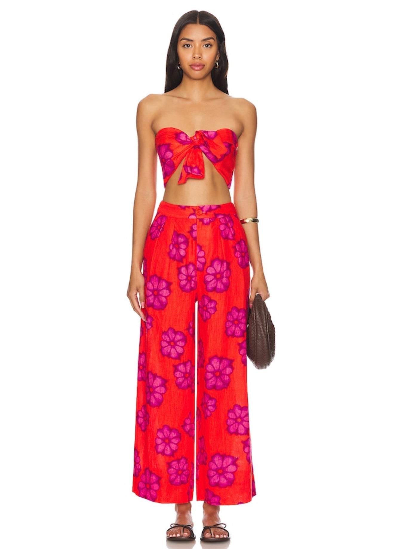RHODE Toni Top in Scarlet Bombay Bloom $245