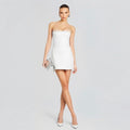 Retrofete AMBERLY LEATHER DRESS in Optic White