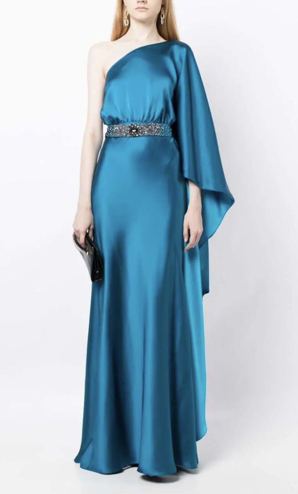 SACHIN & BABI
Zahara One-Shoulder Satin Gown in Tourmaline Sz 8 
$1,095